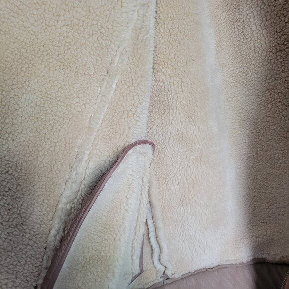 Topman Tan Jacket Men's Large Faux Shearling Borg Collar Aviator Buckle Coat NWT - Picture 10 of 12